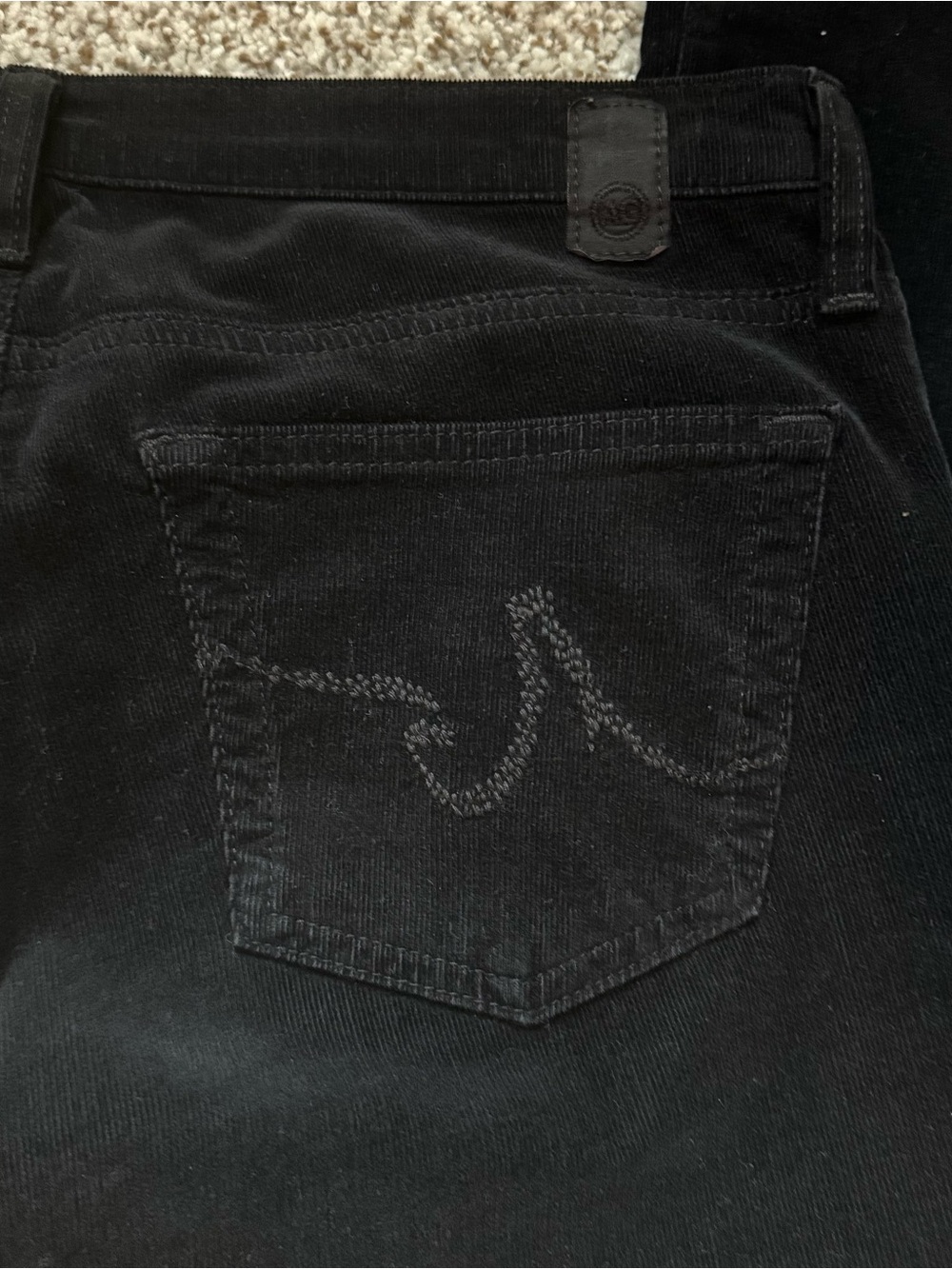 AG Adriano Goldschmied The Angel Bootcut Corduroy Pants Black Size 29 - Picture 5 of 6